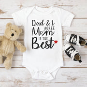 Lovely Agree Mom Is The Best Letter Cow Printed Baby Romper