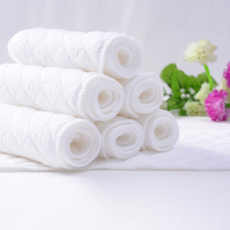 Fralda de pano de algodão absorvente reutilizável lavável de 6 unidades