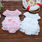 Bowknot Ruffled Layered Lace Bodysuit