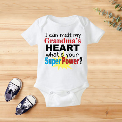 I Can Melt My Grandma's Heart Letter Printed Baby Romper