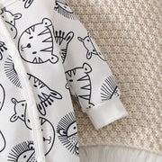 Cute Cartoon Animals Printed Baby Jumpsuit