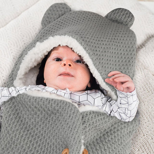 Cute Wrap Swaddle Blanket Knit Newborn Baby Sleeping Bag