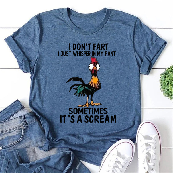 Je ne pète pas, je murmure juste dans mon pantalon, T-Shirt avec slogan imprimé pour femmes 