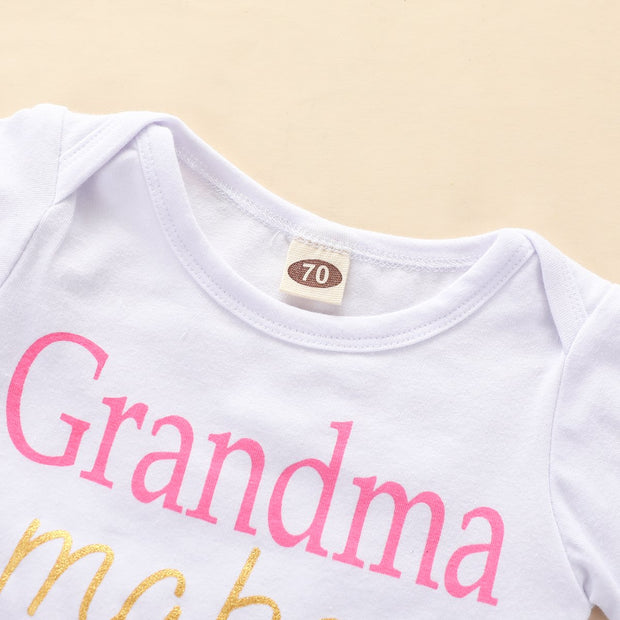4PCS Lovely Letter And Floral Printed Baby Girl Set