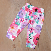 3PCS Baby Girl  "Daddy's Girl Mommy‘s World’" Letter Printed Romper with Full Floral Printed Pants Baby Set