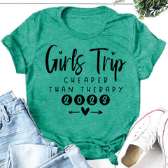 T-shirt avec slogan imprimé Girls Trip 2023 pour femmes 