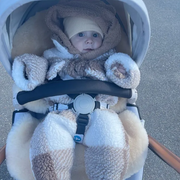 Cute Fluffy Fleece Plaid Printed Baby Long Sleeve Jumpsuit