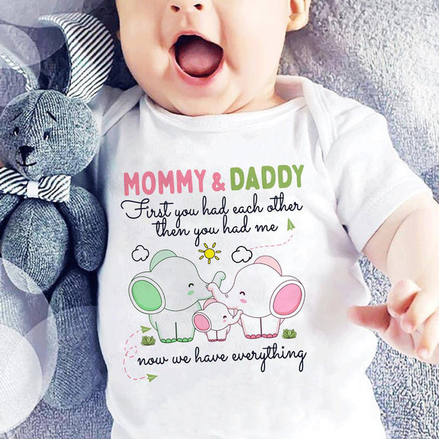 Lovely Elephant Printed Baby Romper