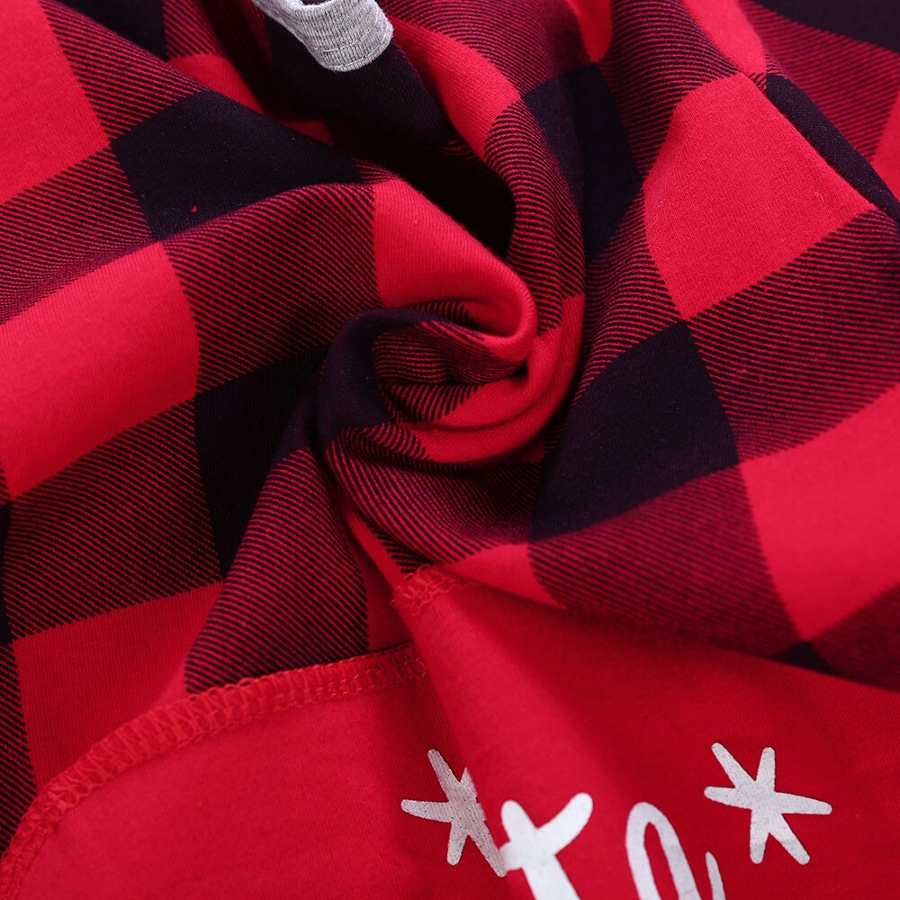Cute Santa Baby Plaid Printed Baby Jumpsuit