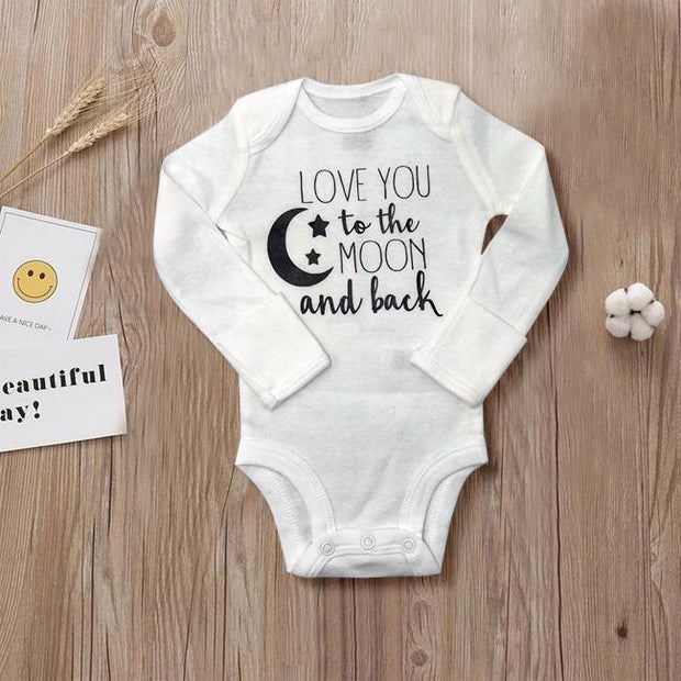 3PCS Love You To The Moon And Back Baby Set