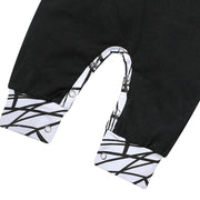 Cute "Mama's Boy" Letter Black Line Printed Long Sleeve Baby Boy Hoodie Jumpsuit