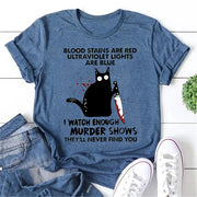 Blood Stains Are Red Print Women Slogan T-Shirt