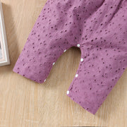 2PCS Cute Solid Color Baby Sleeveless Jumpsuit
