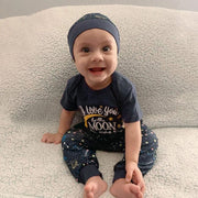 3PCS Love You To The Moon And Back Printed Baby Set