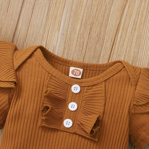 3PCS Lovely Solid Striped Printed Baby Set