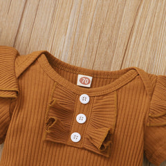 3PCS Lovely Solid Striped Printed Baby Set