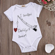 I Hooked Daddy's Heart Print Romper