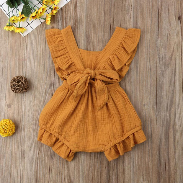 Vintage Baby Girls Ruffle Romper