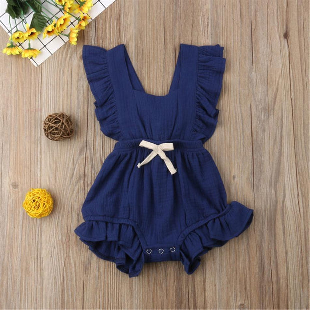 Vintage Baby Girls Ruffle Romper