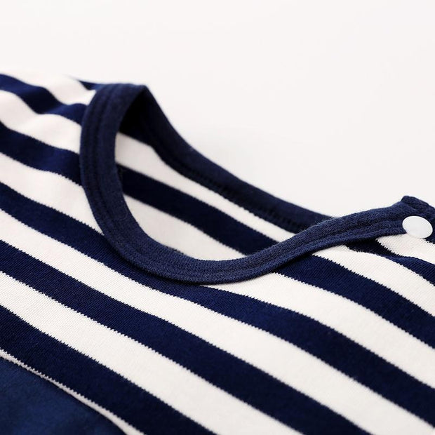 Striped Penguin Print Jumpsuit and Hat