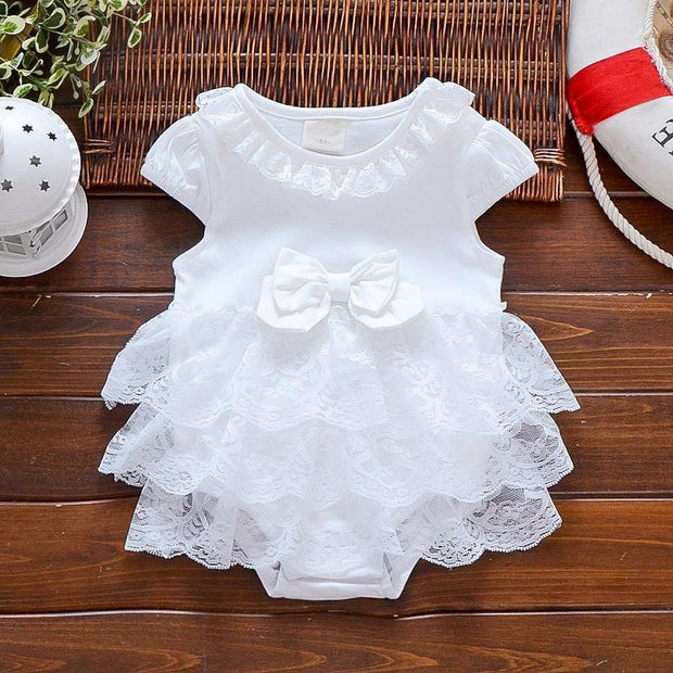 Bowknot Ruffled Layered Lace Bodysuit