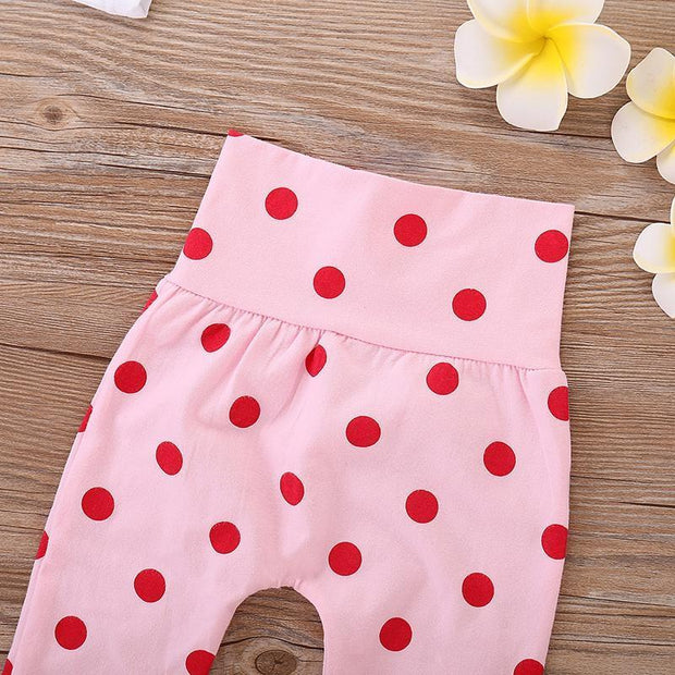 Giraffe Print Romper & Polka Dot Pant with Hat