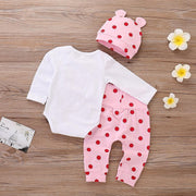 Giraffe Print Romper & Polka Dot Pant with Hat