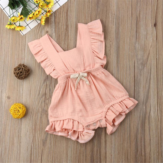 Vintage Baby Girls Ruffle Romper