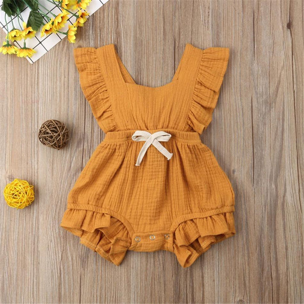Vintage Baby Girls Ruffle Romper