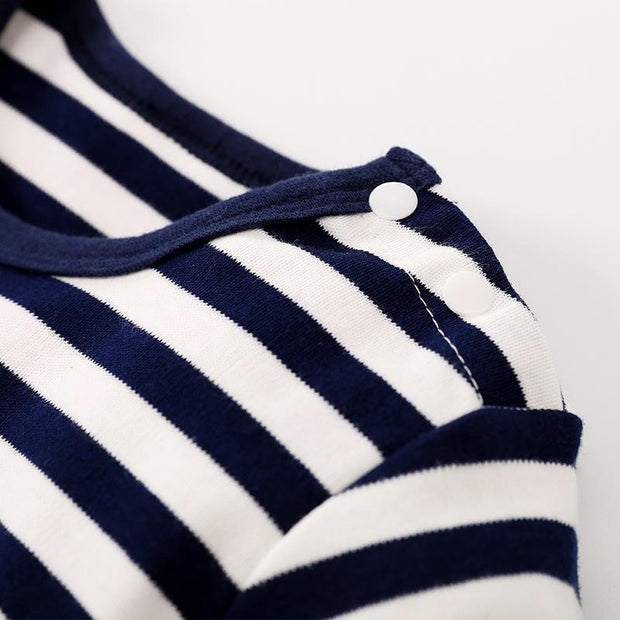 Striped Penguin Print Jumpsuit and Hat