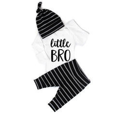 Baby Boy “Little BRO” Letter Printed Bodysuit With Pants Baby Set