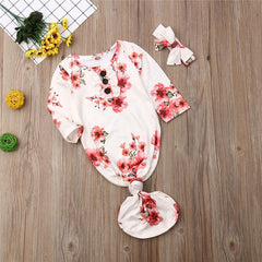 2PCS Pretty Floral Printed NewBorn Baby Sleeping Bag