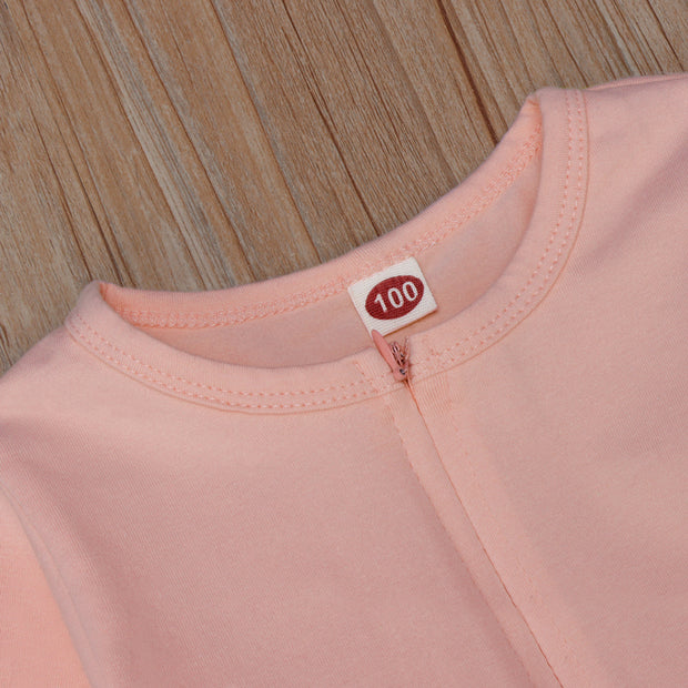 Lovely Solid Color Long Sleeve Baby Jumpsuit