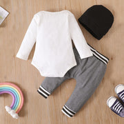 3PCS "New To The Crew" Letter Printed Baby Boy Set