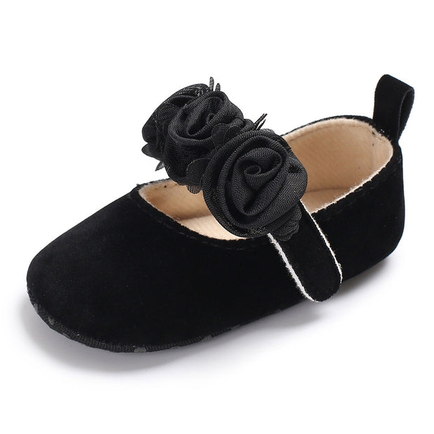 Solid Color 3D Flower Princess Athletic Baby Girl Shoes