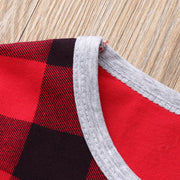 Cute Santa Baby Plaid Printed Baby Jumpsuit