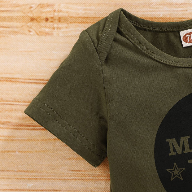 "MAMA'S BOY" Camouflage Printed Baby Set
