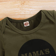 "MAMA'S BOY" Camouflage Printed Baby Set