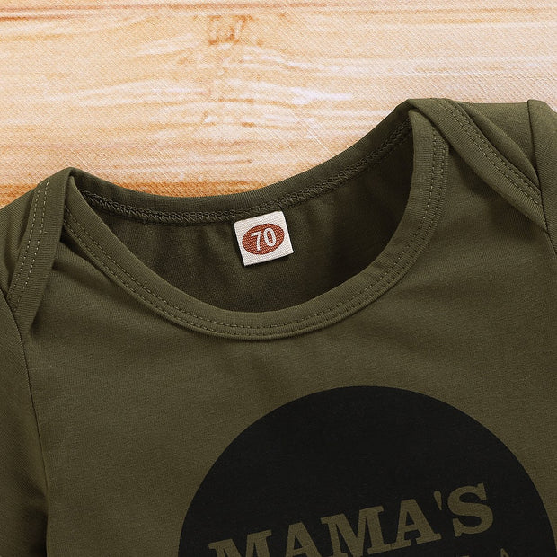 "MAMA'S BOY" Camouflage Printed Baby Set
