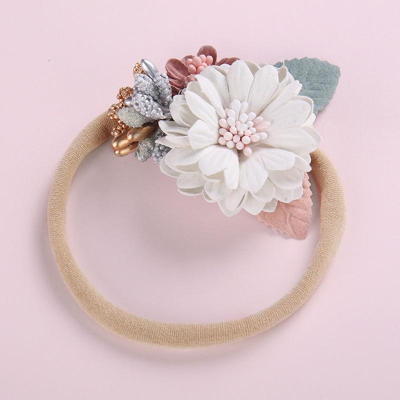 Joli bandeau pour bébé imprimé floral 3D