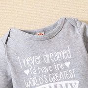3PCS I Never Dreamed I'd Have The World's Greatest Mommy Letter Cookie Printed Baby Set