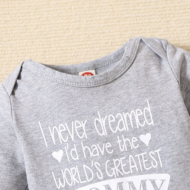 3PCS I Never Dreamed I'd Have The World's Greatest Mommy Letter Cookie Printed Baby Set