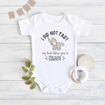 Funny My Butt Belw You A Kiss Elephant Printed Romper