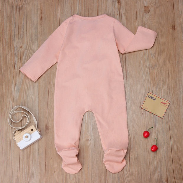 Lovely Solid Color Long Sleeve Baby Jumpsuit