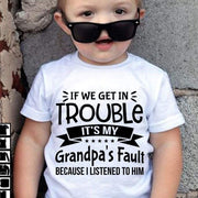 Lovely If We Get In Trouble Letter Printed Baby Romper