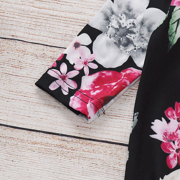 NewBorn Floral Print  Pajamas with Headband