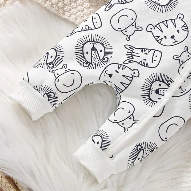 Cute Cartoon Animals Printed Baby Jumpsuit