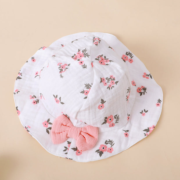 2PCS Pretty Floral Printed Baby Sleeveless Jumpsuit