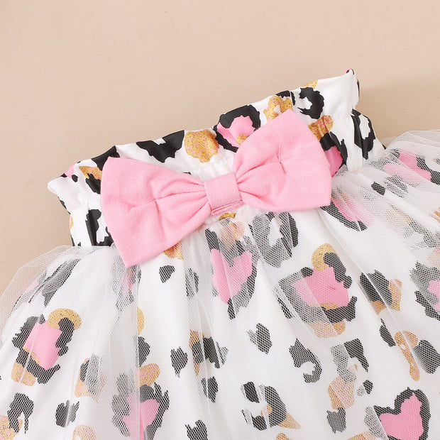 3PCS Lovely Leopard Short Sleeve Baby Set