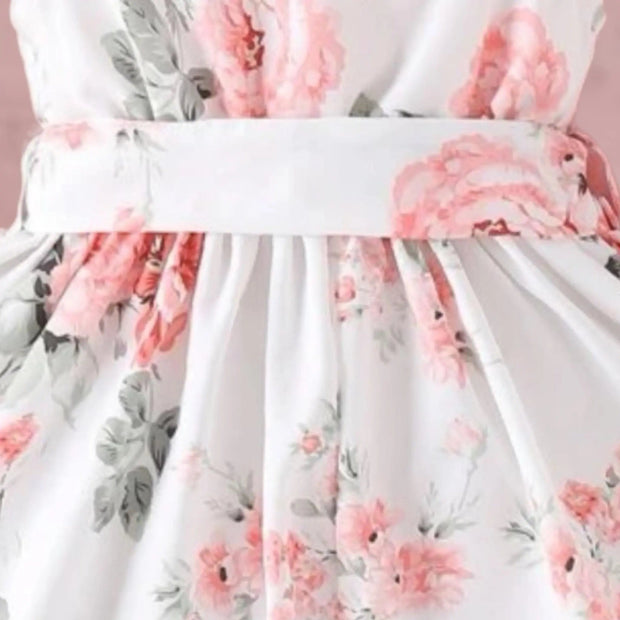 Pretty Floral Printed Baby Sleeveless Dress